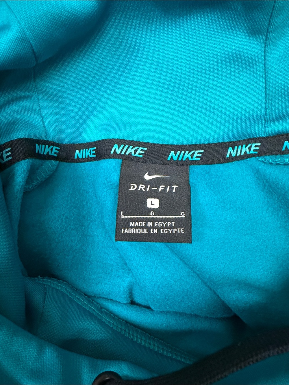 Nike Teal Blue Pullover Hoodie with Black Swoosh - Picture 3 of 3